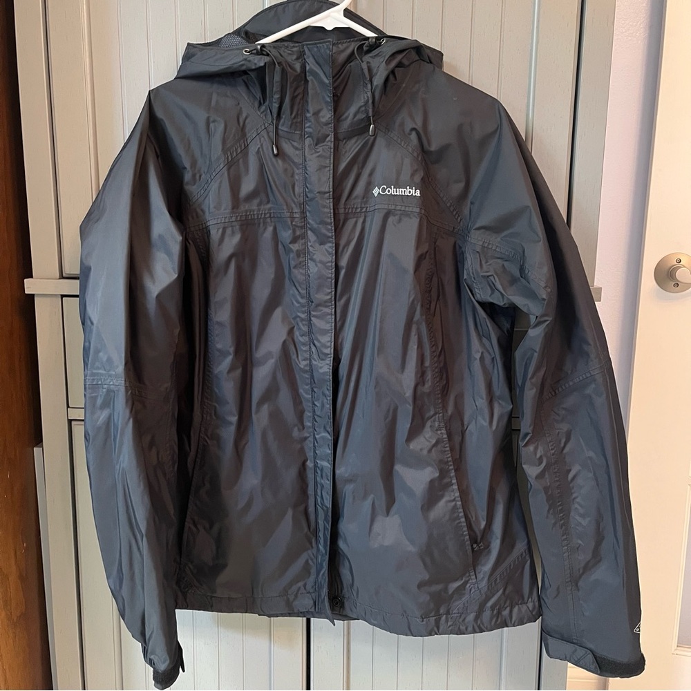 Columbia Black Hooded Waterproof Omni-Tech Jacket